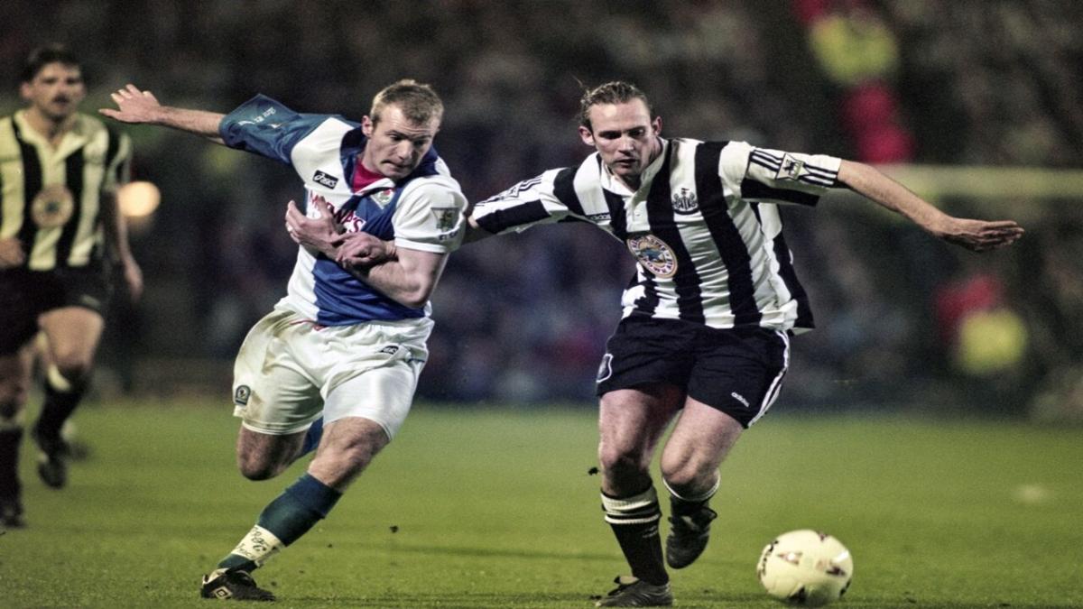 Alan Shearer when playing for Blackburn in 1996